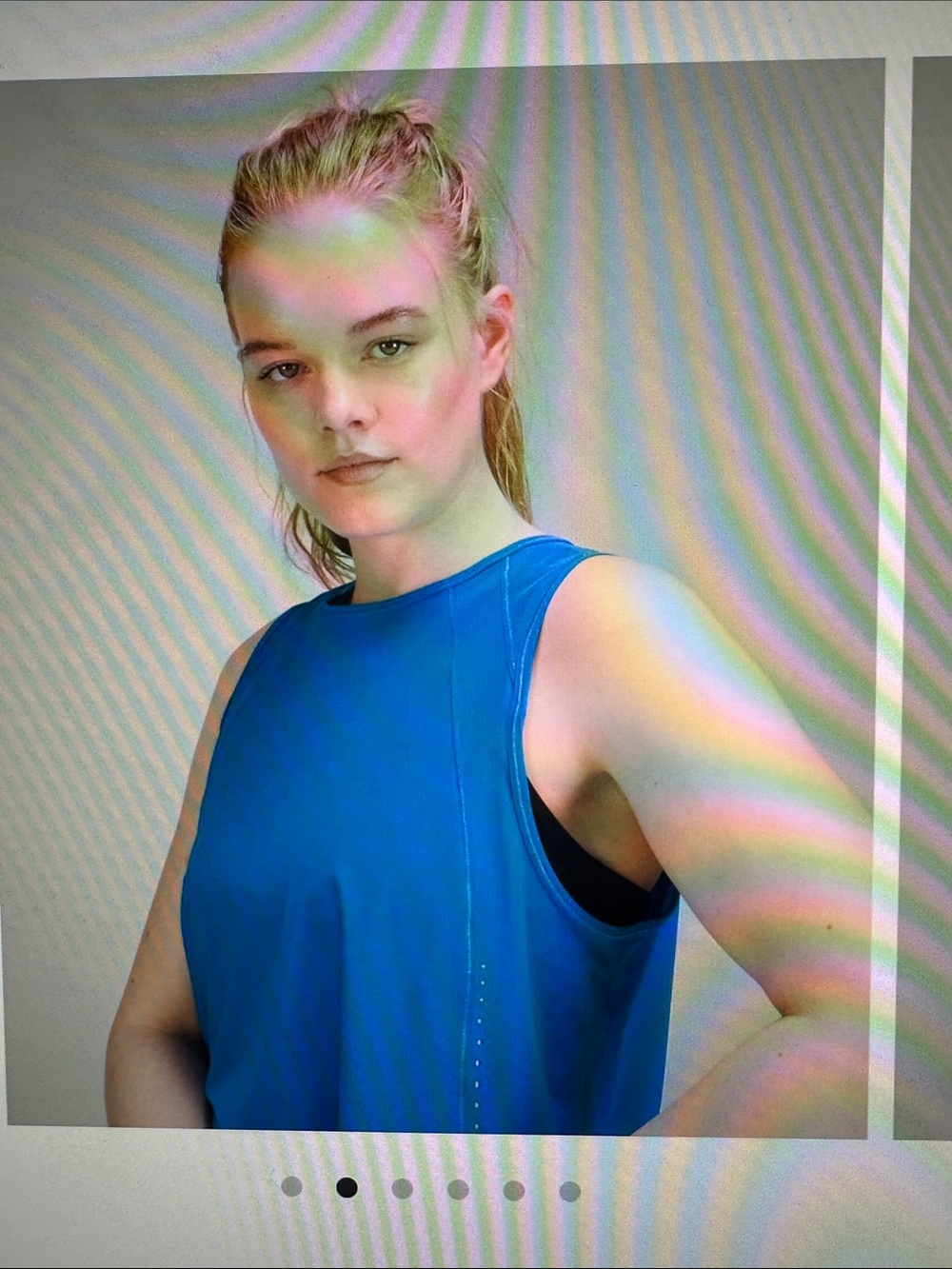 lululemon athletica Bright Blue Sleeveless Crop Tank